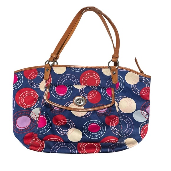 Coach Handbags - Coach Leah Polka Dot Print Bag